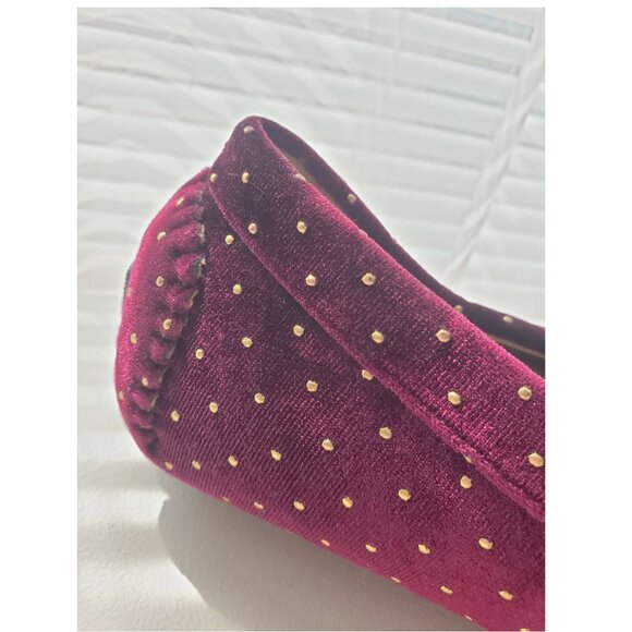 Mens Royal Loafers Velvet Shoes Burgundy and Gold Size 9 - Picture 3 of 10
